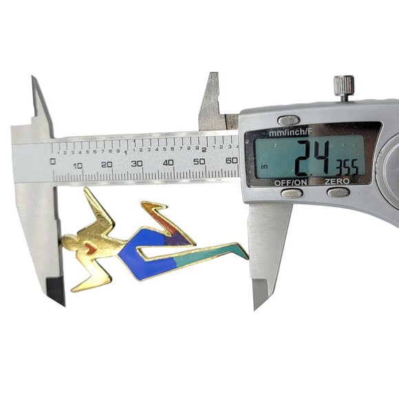 Laurel Burch Gold Tone Enamel 'Dancing Spirit' Person Figural Brooch, Signed - Picture 4 of 5